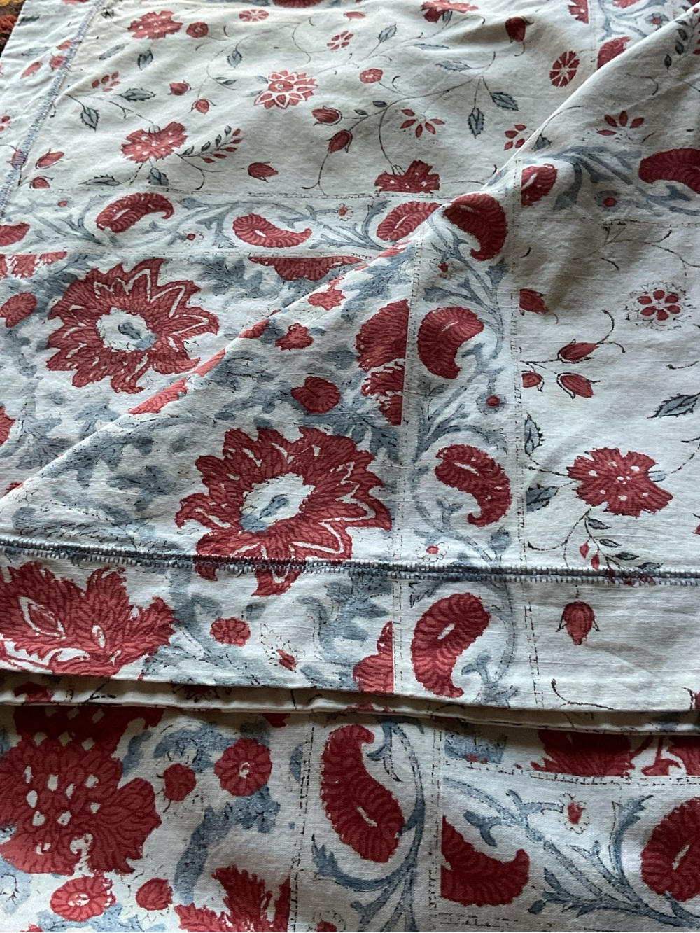 Lauren Ralph Lauren Kelsey Red Cream Bohemian Paisley King Duvet Cover Sets 3PCS - Picture 7 of 14